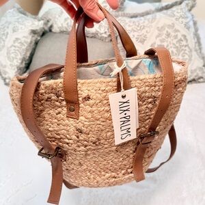 Brown Woven Women's Backpack